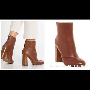 French Connection Brown Leather Ankle Boots